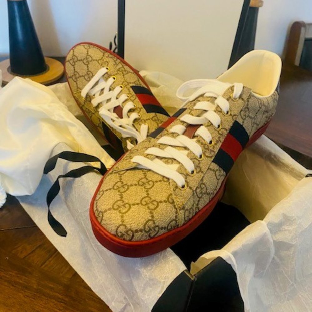NEW  AUTHENTIC  MEN - Gucci Sneakers!! - Picture 7 of 10